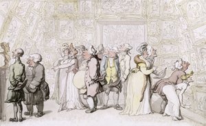 Viewing at the Royal Academy, c.1815 by Thomas Rowlandson